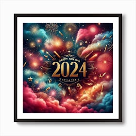 Happy New Year 2024 2 Art Print