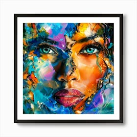 Captivating Eyes - Face Glow Art Print