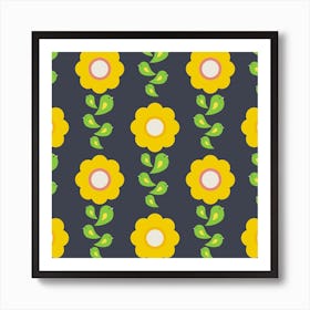  "Nature's Serenade: Buttercup Flowers and Birds in Harmony" Art Print