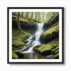 Waterfall In The Forest 1 Art Print