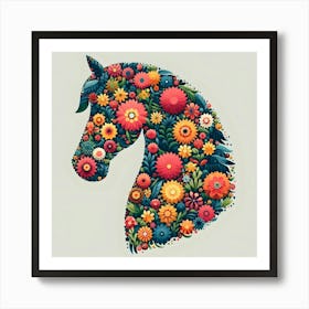 Floral Horse Head Art Print