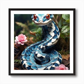 Blue Snake Art Print