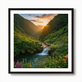 Sunrise In The Mountains 8 Art Print