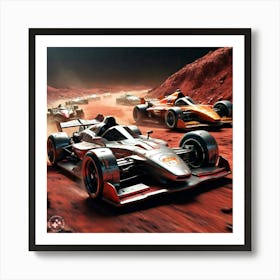 Race Cars On The Red Dirt Art Print