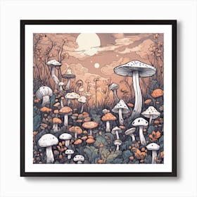 Mushroom Field Art Print