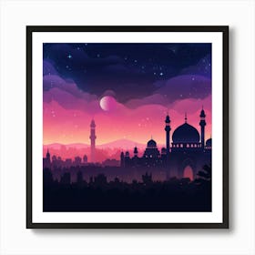 Islamic Night Sky Art Print