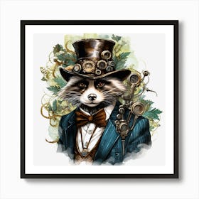 Steampunk Raccoon 4 Póster