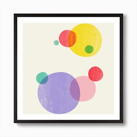 Rainbow Bubbles Ii Square Art Print