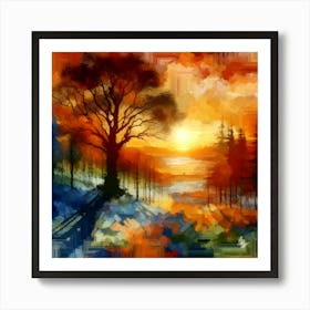 Beautiful Landscape At Sunset 3 Art Print