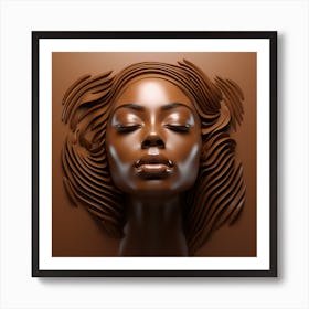 Black Woman With Brown Hair Art Print