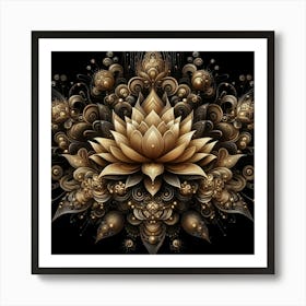 Golden Lotus 7 Art Print