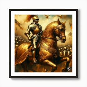 Golden Knight On A Golde Steed Copy Art Print