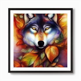 Autumn Wolf 2 Art Print