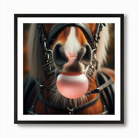 Horse Chewing Gum Art Print