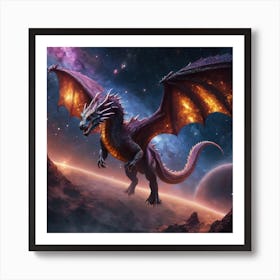 Dragon In Space Art Print