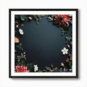 Frame Of Flowers Art Print