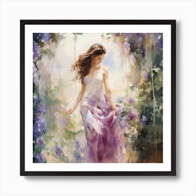 Ethereal Garden: Brushstrokes of Romance Art Print