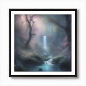 Waterfall In The Forest 2 Art Print