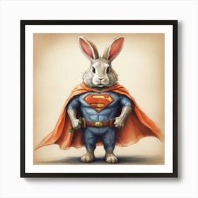 Superman Rabbit Art Print