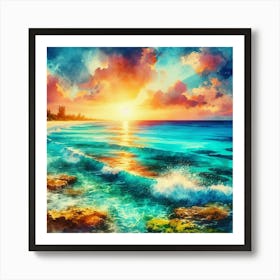 Sunset On The Beach 1106 Poster