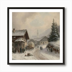 Winter Village Art Print