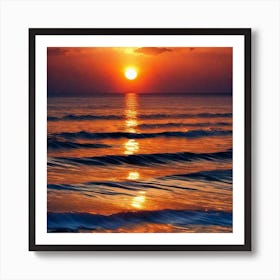 Sunset In The Ocean 26 Art Print