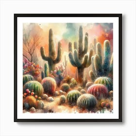 Cactus Watercolor Painting Art Print