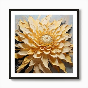 Large yellow dahlia flower Art Print