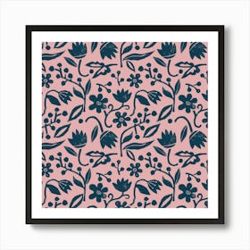 Blue and Pink Art Print