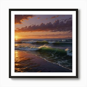 Sunset At The Beach 8 Art Print