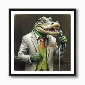 Alligator Singing Art Print