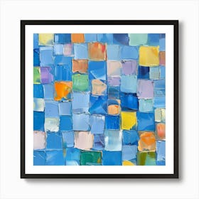 Blue Squares 8 Art Print