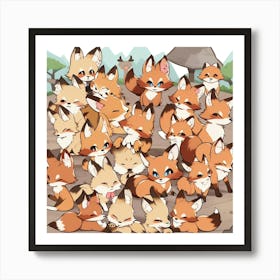 Foxes Art Print