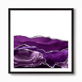 Purple & Silver Agate Texture 07 Art Print