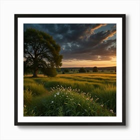 Sunset In The Meadow 12 Art Print