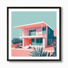 A House In Cape Town Abstract Risograph Style Art Print Art Print