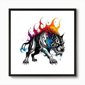 Wolf Tattoo Design 4 Art Print