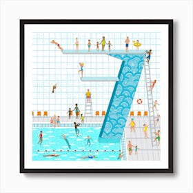 Swimming Pool Square Art Print