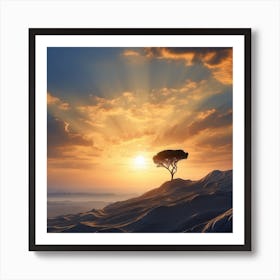 Lone Tree In The Desert Art Print