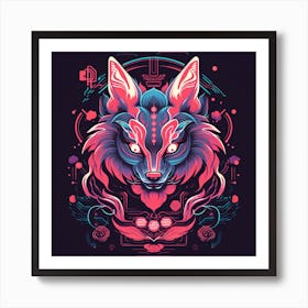 Fox Head 4 Art Print