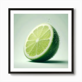 Water Splashing On A Lime Art Print