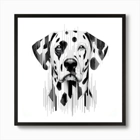 Dalmatian Dog - Abstract Line Art Illustration 197 Art Print