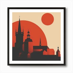 A Prague Castle Minimal Illustration 1720468325 1 Art Print