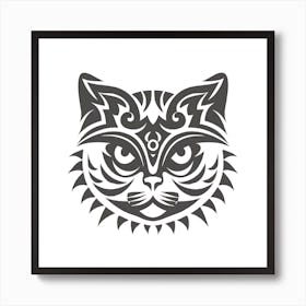 Tribal Cat Head 3 Art Print