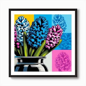 Hyacinths, pop art 2 Art Print