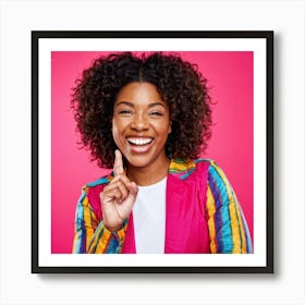 African American Young Woman Smiling With An Expression Of Happiness And Success Isolated Against (6) Art Print