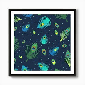 Peacock Feathers Art Print