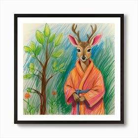 Samurai Deer 1 Art Print