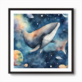 Whale In Space Art Print