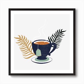 Tea Cup With Leaves 3 Art Print